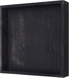 Pallet Wood Shadow Box (1 Piece) - 12" x 12" Reclaimed Pine Wood in Black Finish | Handmade, DIY Wall Decor, Blank Signage, Display Case for Memorabilia, Rustic, Farmhouse, 2.5" Thickness