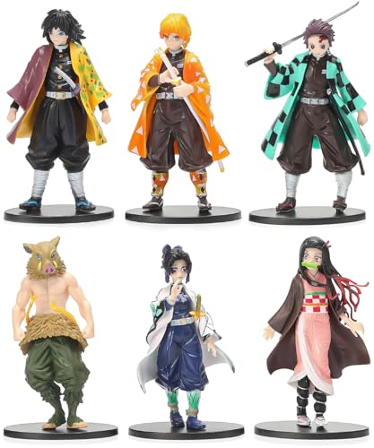 Action Figures - 6 pcs Cartoon Action Figures with Safe