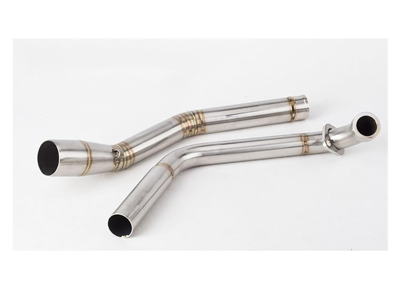 Abgasschalldämpfer Motorrad Auspuff Slip-On Für Für YZF-R15 Für V3 Für R125 Für MT15 Für MT125 2008-2022 Auspuff Vorne Mittleren Link Rohr Auspuff Schalldämpfer(A Silver)