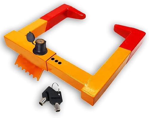 VaygWay Abrazadera de neumático universal - Estabilizador de botas de metal de seguridad resistente antirrobo de rueda para remolque de automóvil,