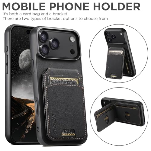 Étui portefeuille en cuir de qualité supérieure pour iPhone 16 marron - 7
