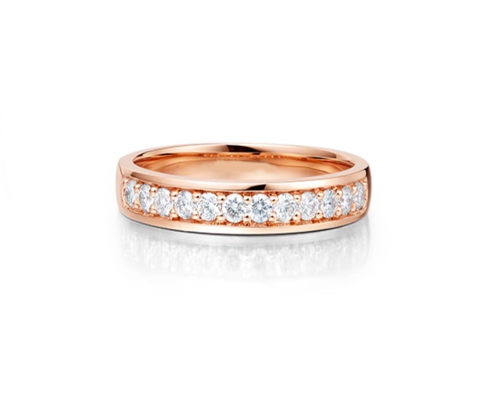 Bandring Gold mit 0,3 ct Diamant, Eheringe 750 Echtgold für Freundin Größe 47 (15.0)-65 (20.7)| PT950 und 9K 14K 18K Roségold | Trendiger Modeschmuck für Vatertag