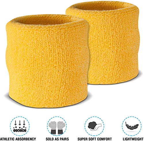 Image of Play2Fit 4 Wristband (2 Pair) Soft Sweatband for All Sport, Stretchable, Sweat Absorbent Supports Wrist Made in India (Multicolor5, 5 Inch)