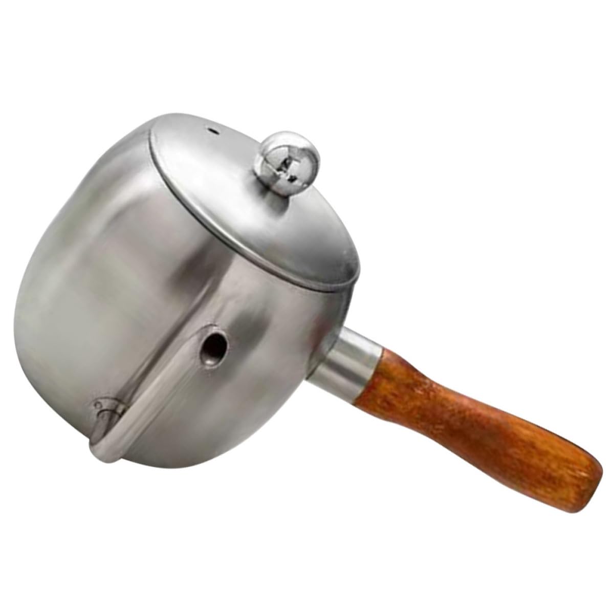 Gotero de café de acero inoxidable de 500ml con mango de madera ergonómico