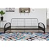 DHP Aiden Futon Frame, Modern Design, 3-in-1 Convertible Sofa Bed, Sturdy Metal Frame, Easy Assembly, Black