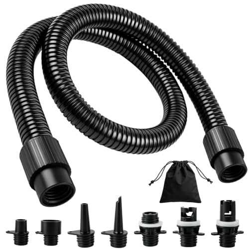 CHERAINTI Paddle Board Pump Adapter Hose 3.5Ft SUP Air Pump Hose with 7 Air Valve Nozzles Paddle Board Accessories Replacement Parts for Electric Sup Pump Inflatable Paddleboard Rafts Kayak Pool