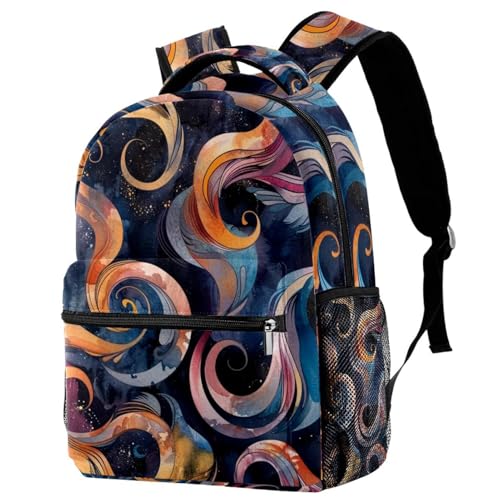 Sac à dos motif aquarelle abstrait pour adolescents primaire et collège