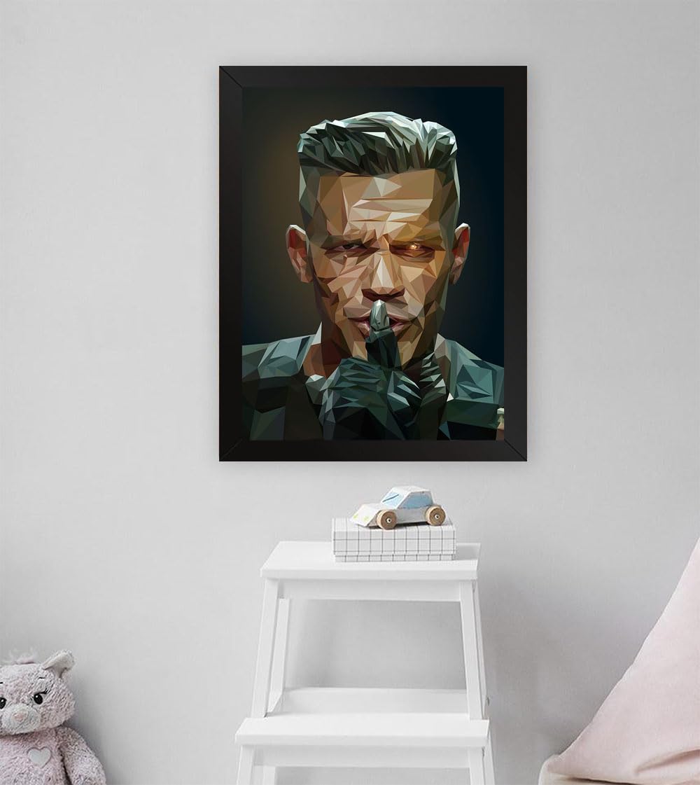 GADGETS WRAP Printed Photo Frame Matte Painting for Home Office Studio Living Room Decoration (11x17inch Black Framed) - Josh Brolin Deadpool 2 Lowpoly