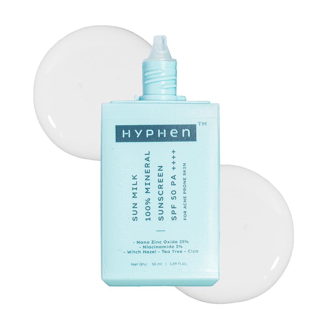 Hyphen Sun Milk 100% Mineral Sunscreen Spf 50 Pa++++ Uv+ Bluelight Protection, 25% Nano Zinc Oxide | Sensitive, Acne Prone & Oily Skin, Water Resistant Sun Protect | For Women And Men - 50 Ml-picture-25