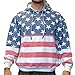 Unisex Proud American Flag PullOver Hoodie Sweatshirt 4017 Red/White/Blue 2XL