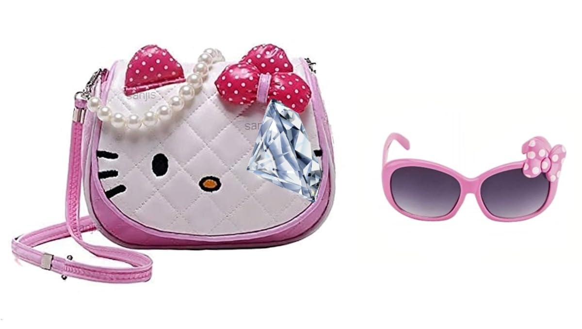 Sanjis Enterprise combo of Cartoon Character Crossbody Shoulder Hand Purse sling bag side bag and sunglass for girls |rakhi gift| birthday gift(PAck of 2) Sanjis Enterprise combo of Cartoon Character Crossbody Shoulder Hand Purse sling bag side bag and sunglass for girls |rakhi gift| birthday gift(PAck of 2)