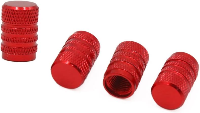 4 Pcs Red Metal Cylinder Shape Tire Air Valve Stem Caps Tyre Wheel Rims Cover for Car Truck (id: fb6 3b8 3e0 4c6 476 (id: fb6 3b8 3e0 4c6 476