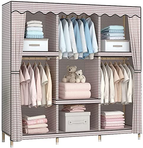 Armoire en tissu avec séparateurs de garde-robe et penderie stable 168