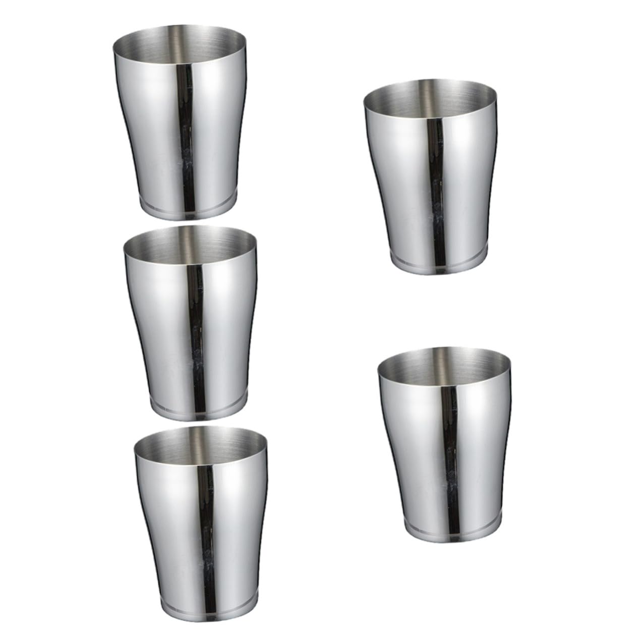 Cabilock 5 Piezas Taza De Lavado De Acero Inoxidable Tazas De Café Taza De Aislada Vaso Copa Botella De Agua Cámping Tazas De Café Cepillo De Acero Inoxidable Silver
