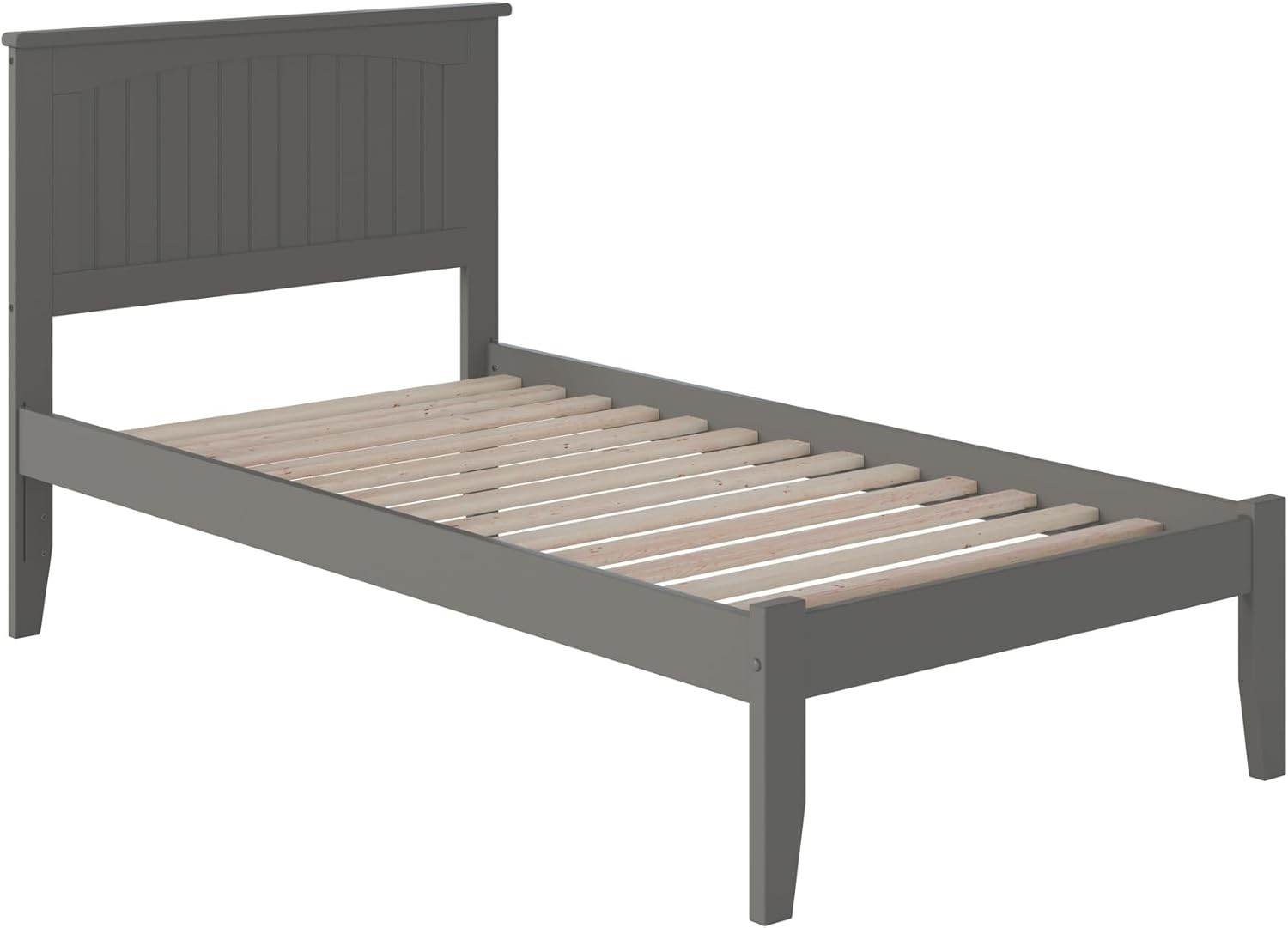 AFI Nantucket Twin XL Size Platform Bed with Charging Station in Grey