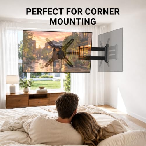 Image of Pipishell 30 inch Long Arm TV Wall Mount for 32-65 inch TVs, Max VESA 400x400mm