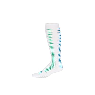 Eurosock Graduated Compression Stripe OTC Crew Cut Socks Shoes Electra White