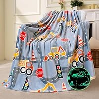 Joiedomi Decke Kuscheldecke Leuchtet im Dunkeln – Baustellen-Geschenk für Mädchen und Jungen im Alter von 2 bis 12 Jahren – Weiche, gemütliche Flanell-Kinderdecke – Geburtstagsgeschenk 50\×60\