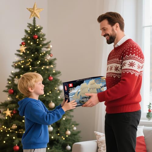 Reobrix Large Sailing Ship Model Building Blocks Kit, Sailing Boat Model Construction Set, Pirate Ship & Historical Collectible Toy, Home Decor Birthday Gifts for Adult Collectors Enthusiasts 3555PCS - Image 7