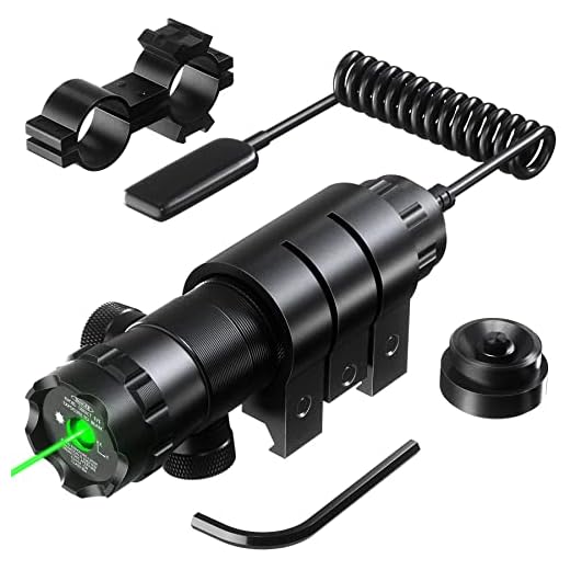 Pinty Hunting Rifle Green Laser Sight Dot Scope Adjustable with Mounts