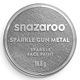 No daña la piel Snazaroo - Pintura para rostro y cuerpo, Gris chispeante (color individual), 18 ml
