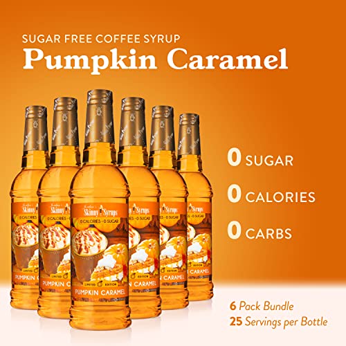 Image of Jordan's Skinny Mixes Syrups Coffee Syrup, Pumpkin Caramel Flavor Drink Mix, Zero Calorie Flavoring for Chai Latte, Protein Shake, Food & More, Sugar & Gluten Free, Keto Friendly, 25.4 Fl Oz (Pack of 6)