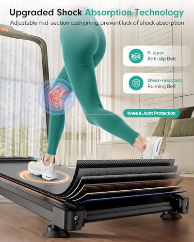 Image of Foldable Treadmill with 12% Incline, 6 in 1 Folding Treadmill with Handle Bar for Home /Office,Under Desk Treadmills Portable Walking Pad with App, Upgrade 3.5HP Low Noise,Remote Control & LED Display