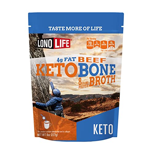 LonoLife Keto Beef Bone Broth Powder Mix | Grass-Fed, 10g Protein | Collagen-Rich, Keto & Paleo Friendly | Natural Ingredients | 8oz Bulk Container (15 Servings)