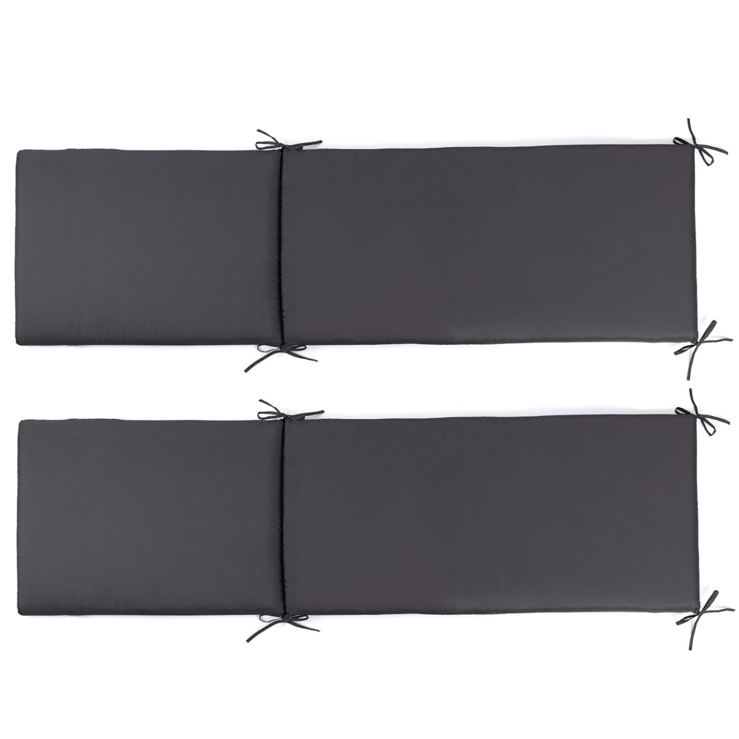 IDMarket - Lot de 2 Coussins transat 190 cm Gris Anthracite