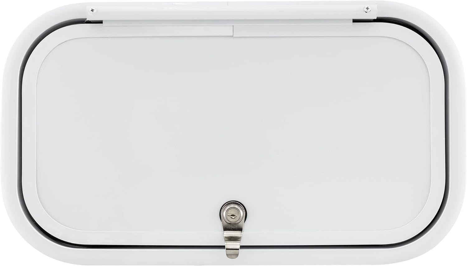 RecPro RV Baggage Compartment Door | 20" W x 11" H | Fiberglass | Rounded Corners | Weather-Tight Seal | Made in America (White)