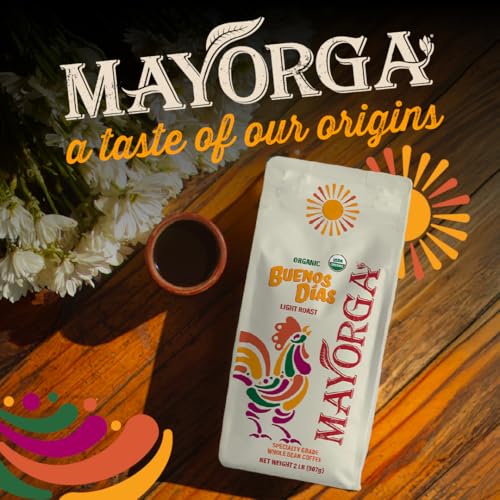image for Mayorga Organic Coffee 2lb Buenos Dias - Light Roast Whole Bean Coffee