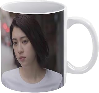 三吉彩花 32 二重構造 マグカップ コーヒー 磁器 耐熱 ハンドル おしゃれ 330ml [並行輸入品]