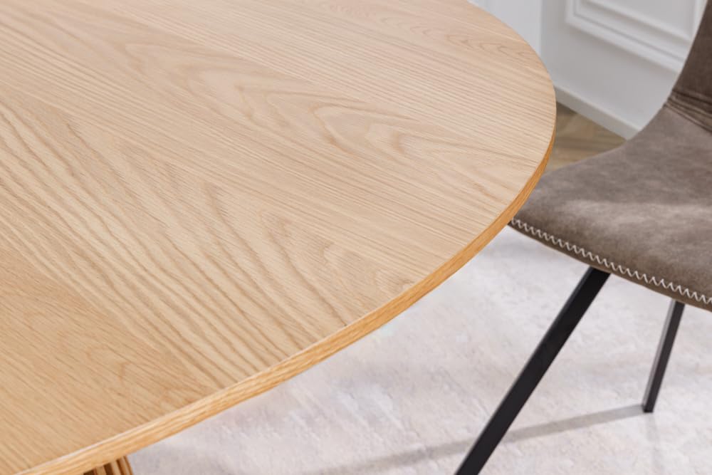 Esstisch VALHALLA WOOD 120cm - natur - Eichenholz - vielseitig einsetzbar | Inklusive Bodenschutz aus Filz, für ca. 4 Personen geeignet, stabile Konstruktion, Eichenholzgestell