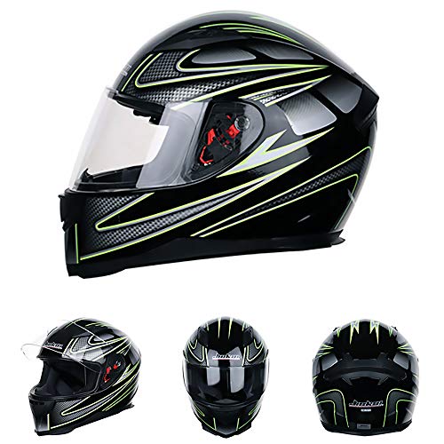 JIEKAI Motorcycle & Powersports Helmet Motocross Flip-Up Helmet Off-Road Motorbike Street Scooter Helmet Dual Visor for ATV/MX/BMX/DH/MTB (G, M)