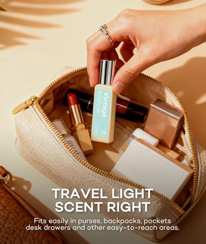 Image of purefittech Pheromones Perfume Oil for Women, Long Lasting Vintage Marshmallow Scent Roll-on Perfume, Mashmallow Fragrance Oil, 0.34 fl oz (10ml) Travel Size, Made in USA, Eau de Parfum