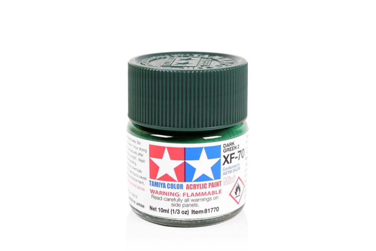 Tamiya Acrylic Mini XF-70 Dark Green 10ml Paint Bottle