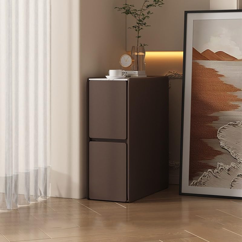 Table de chevet à bord étroit blanche pour lits encombrés et petites chambres