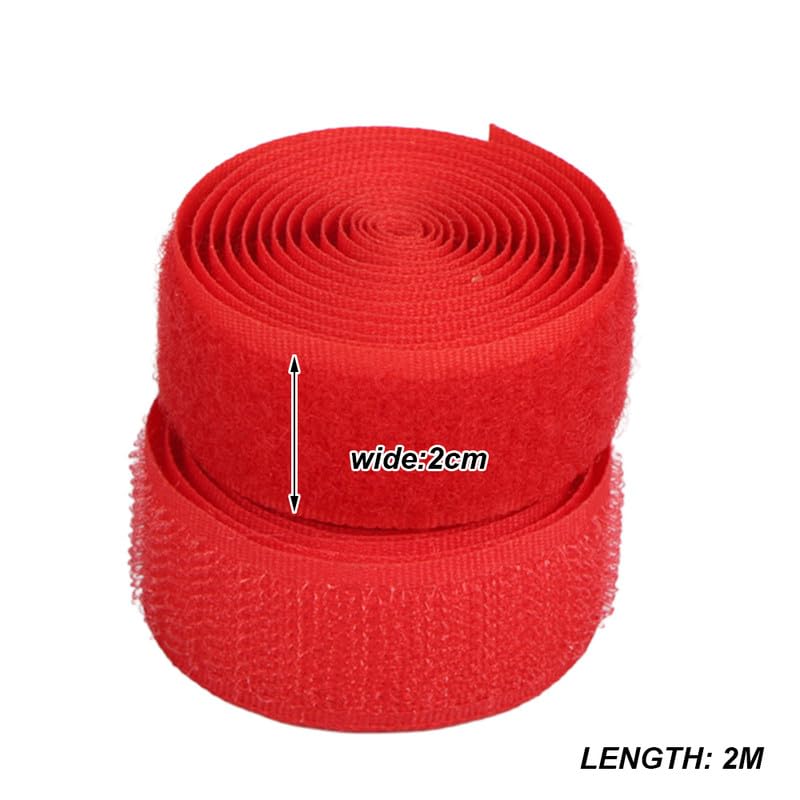 Globellapro 2 Meters Hook and Loop Strip Tape Red 2CM Wide Fastening Tapes For Sewing, 2cm*2m - Image 2