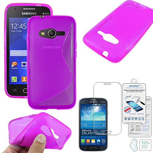 ebestStar - Coque Compatible avec Samsung Galaxy Trend 2 Lite SM-G318H, Galaxy V Plus Etui Housse Silicone Gel Souple Motif S-Line, Violet + Verre Trempé...