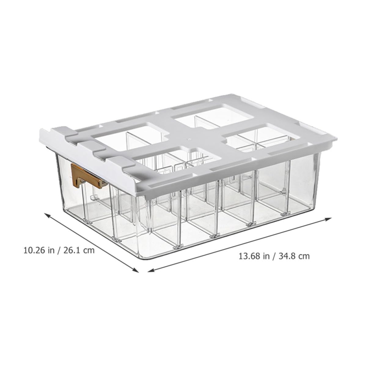 Organizer Multiuso per Biancheria e Calzini in Pet Scomparti Multipli e Coperchio, per Armadio e Conservazione Domestica Ordinata