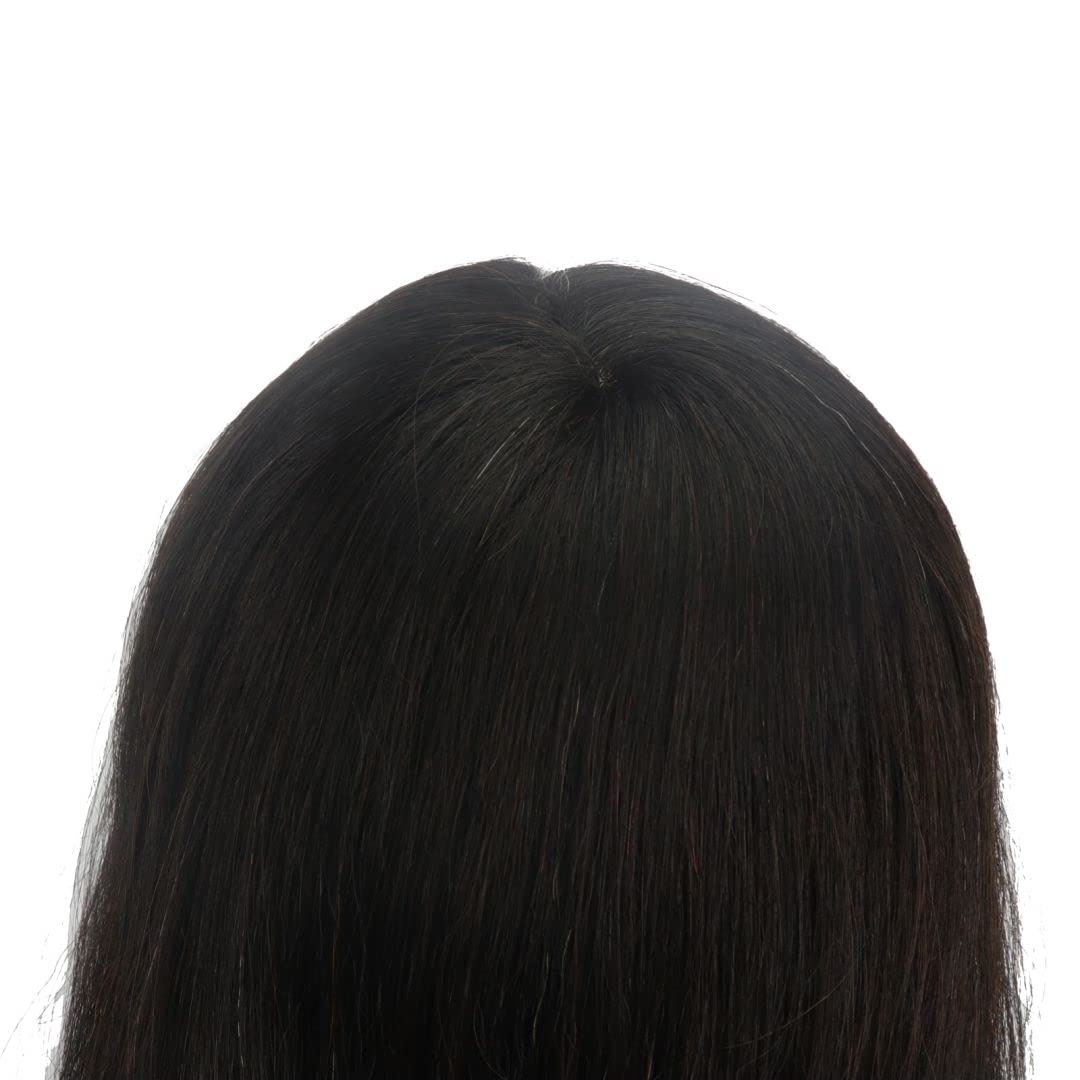 18 Zoll 100 Prozentsatz Echthaar Friseur Übungskopf Dummy Modell (schwarz)