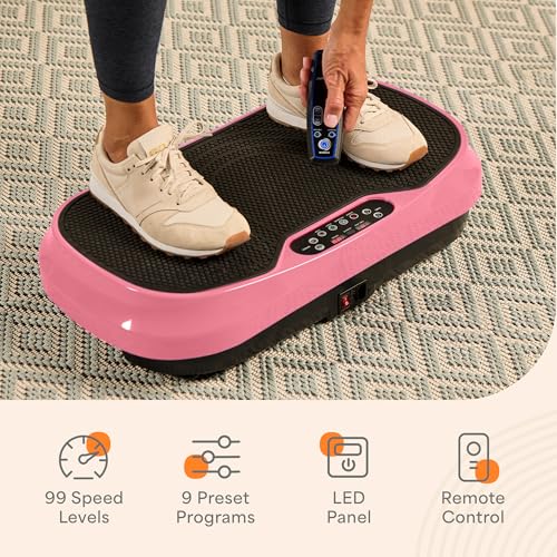 Image of Lifepro Waver Mini Vibration Plate Exercise Machine with Resistance Bands | Compact Design, 99 Speed Levels, 10 Presets, Non-Slip Surface - Vibration Plate for Lymphatic Drainage, Full Body Workout