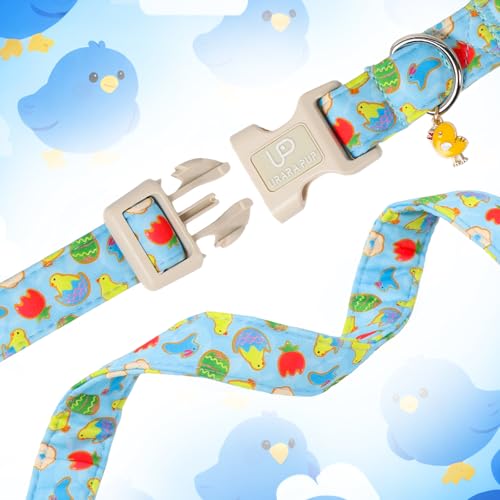 Image of Easter Day Dog Collar, UP URARA PUP Easter Bunny Adjustable Pet Collar with Quick Release, Colorful Rabbits Dog Collars for Small Medium Large Dogs