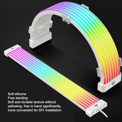 Câble ARGB 5V 3 broches 44 LED double rangée pour alimentation ATX - 3