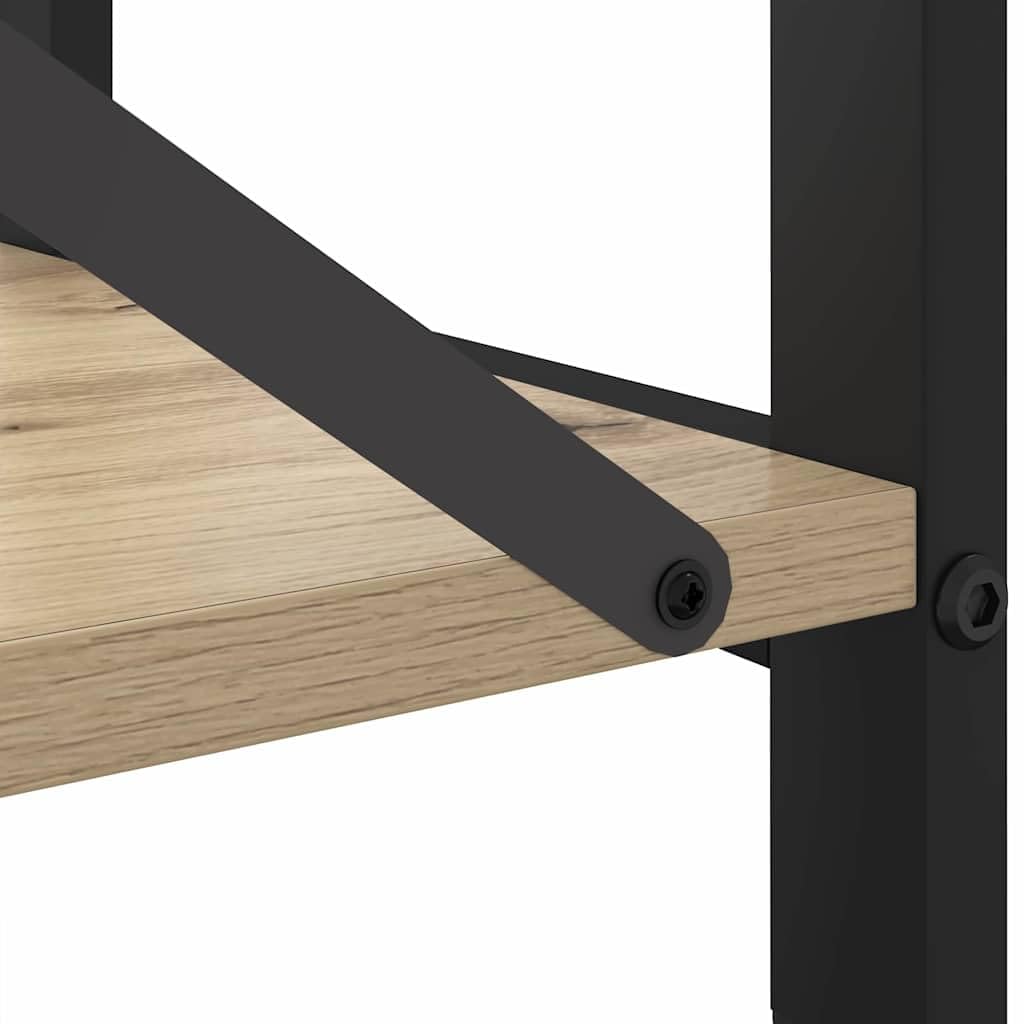 Libreria 40x30x50 cm Legno Ingegnerizzato Rovere Sonoma | Mobile scaffale versatile per soggiorno e studio, struttura in acciaio nero con portata fino a 60 kg per libri e oggetti.