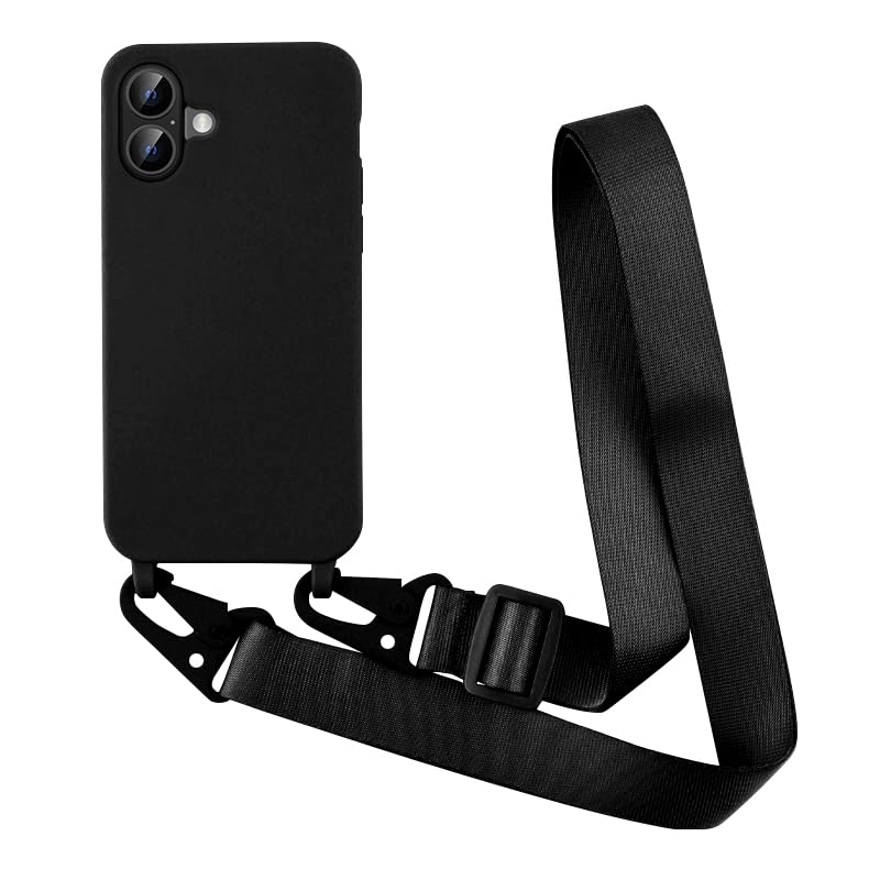 CaseLover Handyhülle Mit Band Für IPhone 16E – Silikon, Stoßfest, Inkl. 2 Schutzfolien