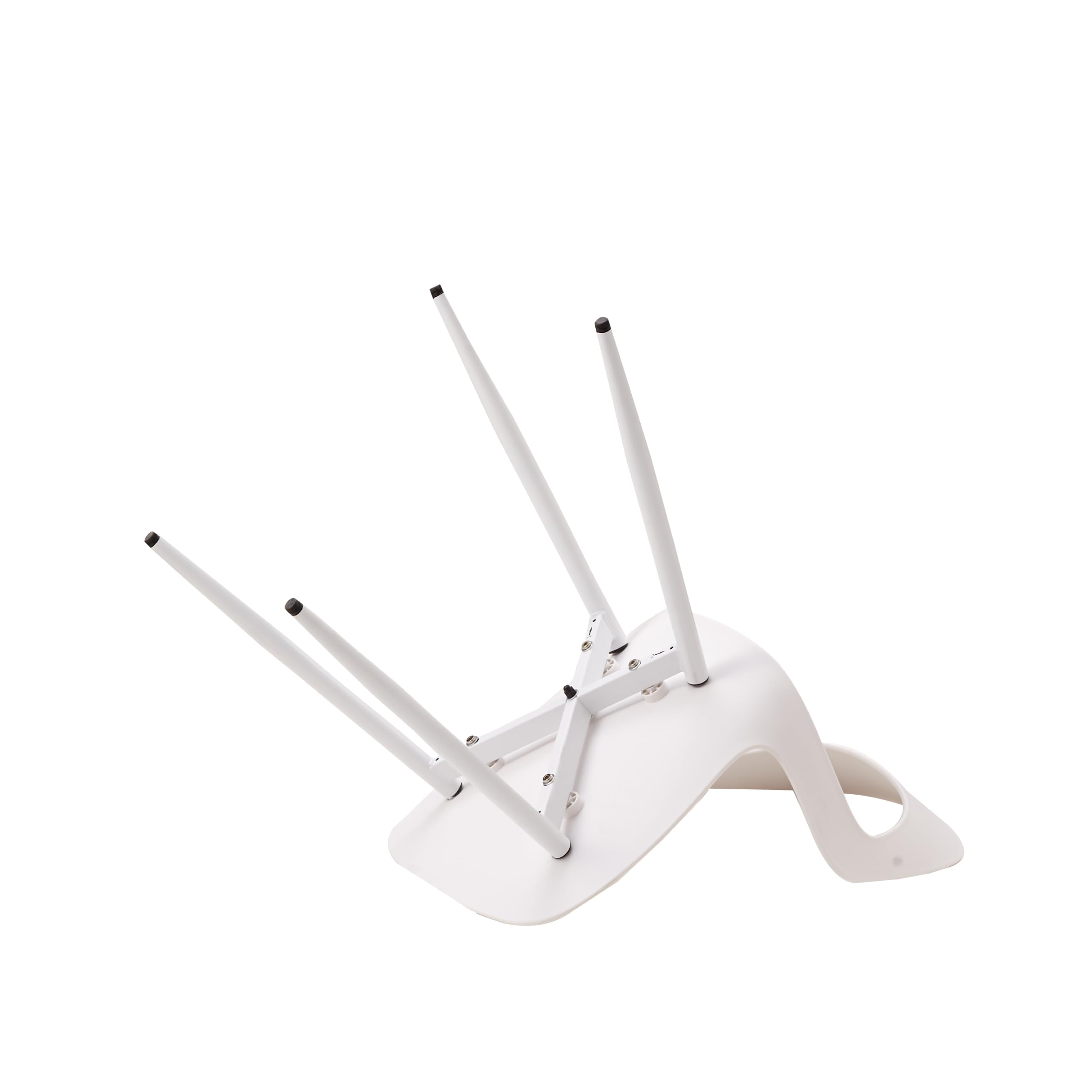 GrandCA HOME Pack de 6 Sillas de Comedor o Silla de Oficina con Patas de Metal, Sillas de Cocina para Sala de Estar, Comedor, Sala de Reuniones, Blanco + Blanco