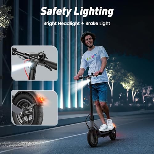 Image of Electric Scooter, 500W Powerful Motor, 22 MPH Max Speed, 23 Miles Long Range, 10 inch Pneumatic Tires, APP Control & Dual Brakes, Foldable Commuting E Scooter for Adults 14+（Gray）