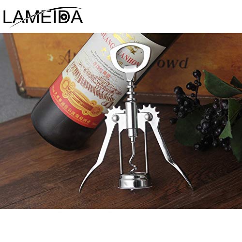 LAMEIDA Rode Wijn Bierflesopener Wing Kurkentrekker voor Home Bar Home Club Restaurant Zinklegering Zilver - Afbeelding 5