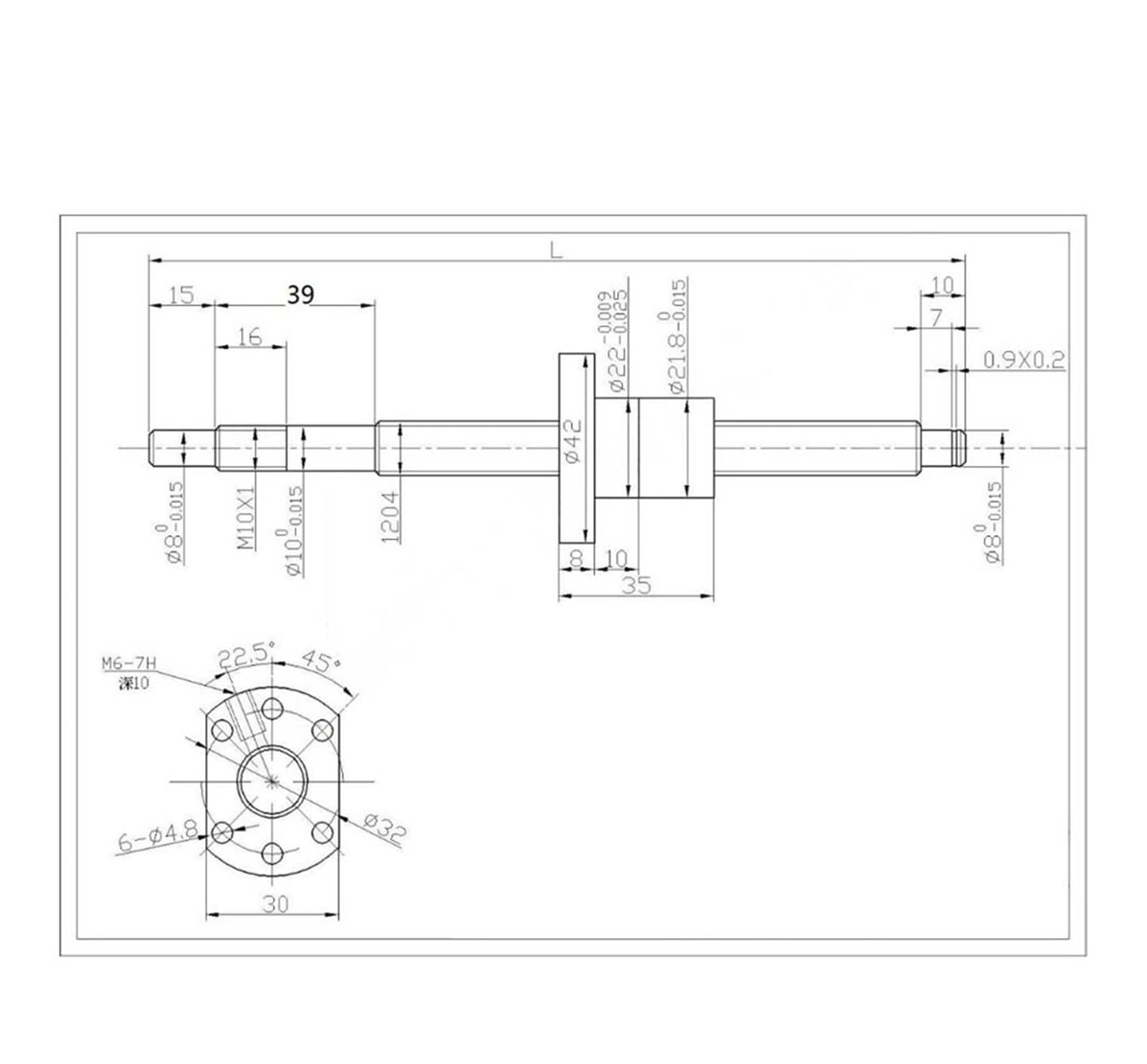 Metal Ball Screw nut SFU1204 Ball Screw 200mm-700mm C7 End Machined BKBF10 End Support Nut Housing D20L25 Coupling(650mm)